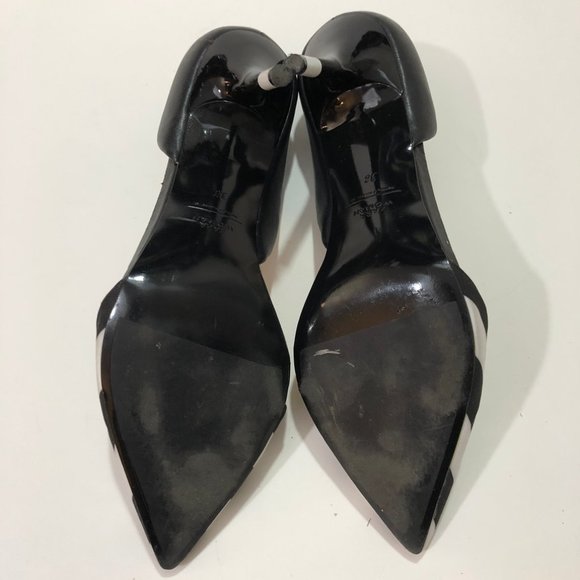ZARA Shoes Black and White Striped Heel Size 7 - Picture 7 of 8